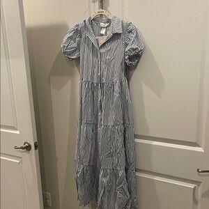 Striped Blue Maxi Dress